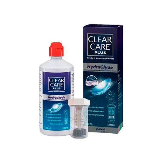 Clear Care Plus com Hydraglyde - Solução para limpeza de lentes de contato
